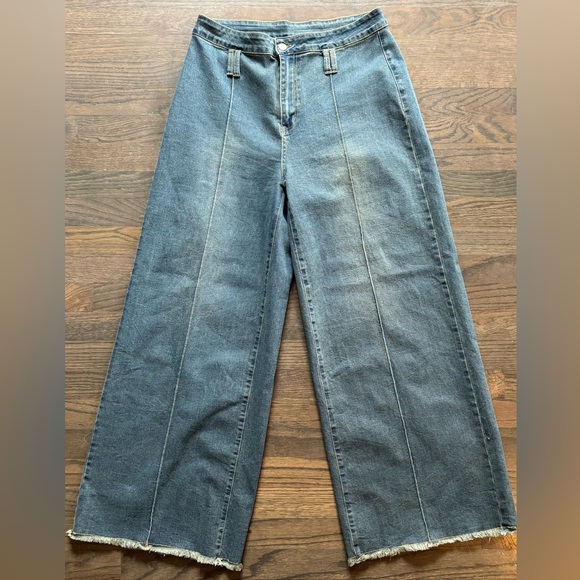 Denim - Wide Leg High-Rise Blue Jeans - Women's XL NWOT